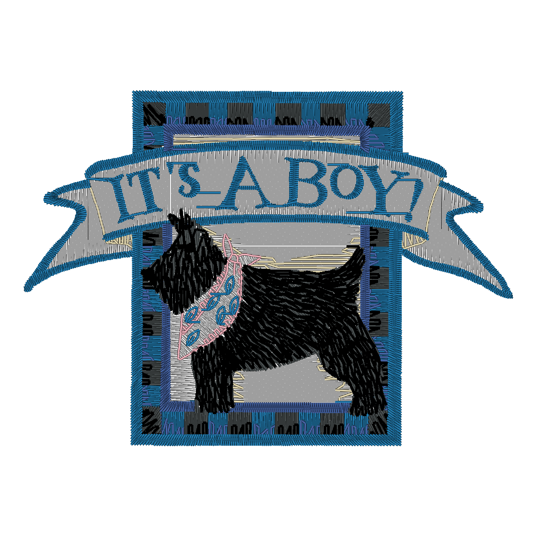 Whimsical Stitched Artwork Border