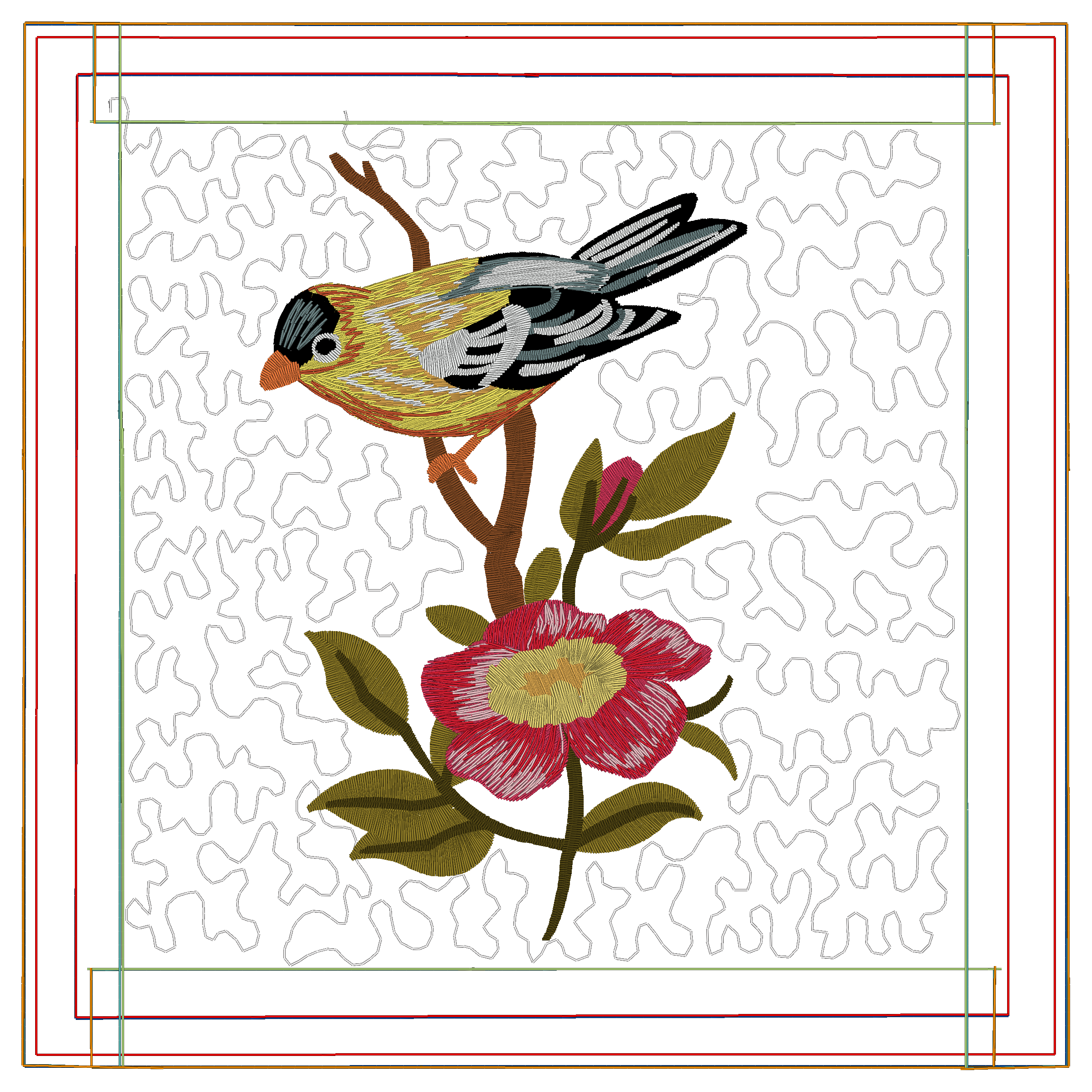 Golden Detailed Embroidery Border