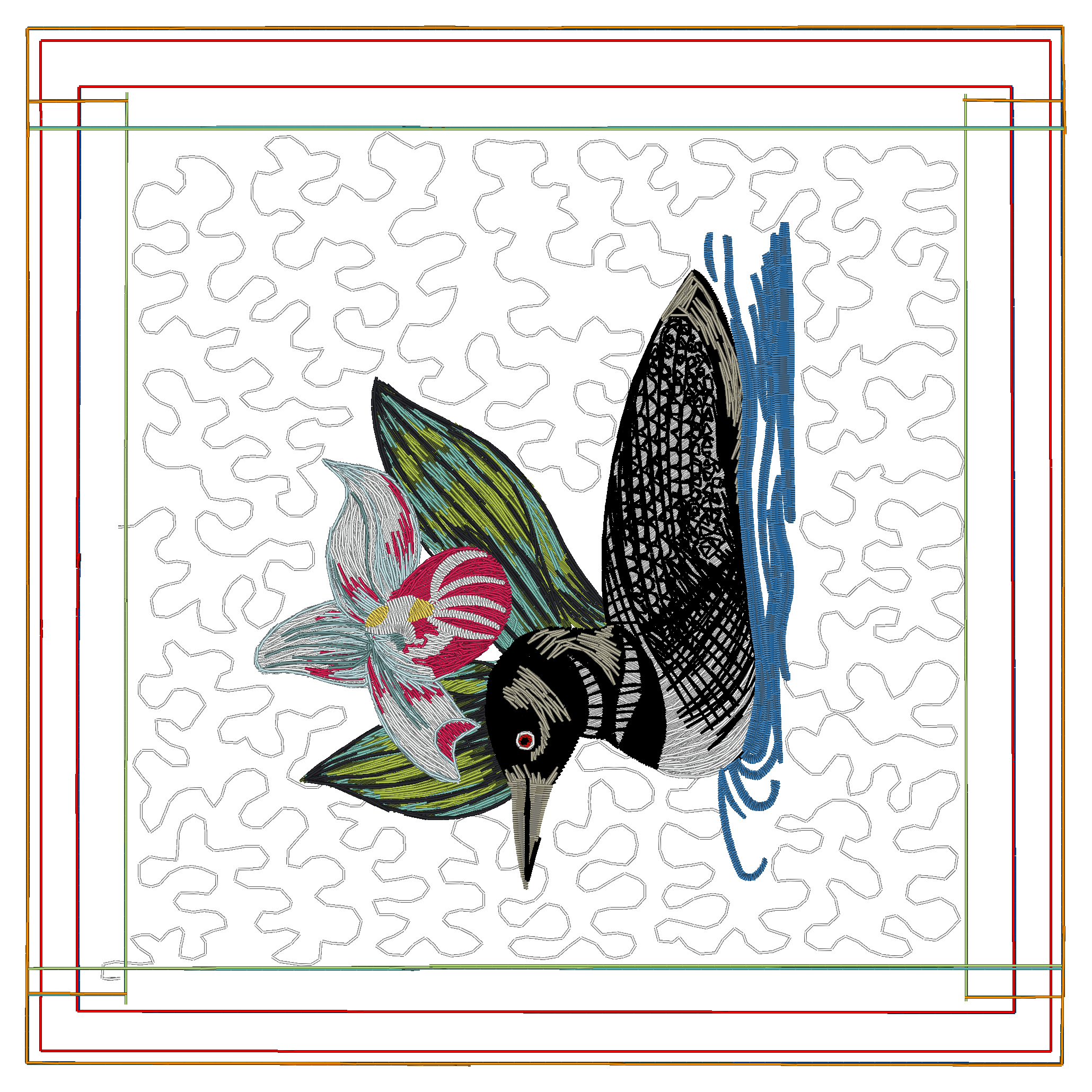 Geometric Fine Embroidery Concept